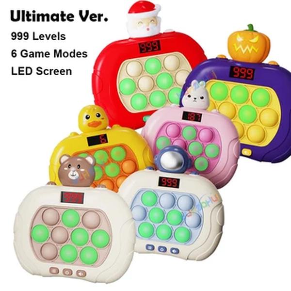 Console eletrônico de jogos Pop com tela LED, Fidget Brinquedos, Pop, Quick Push, Adultos e Crianças, Presente de Natal, Nível 999