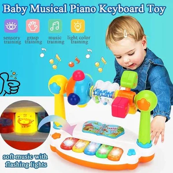 Teclado Piano com Som Claro para Crianças, Música Giratória, Brinquedo Educacional Da Música, Presentes do bebê