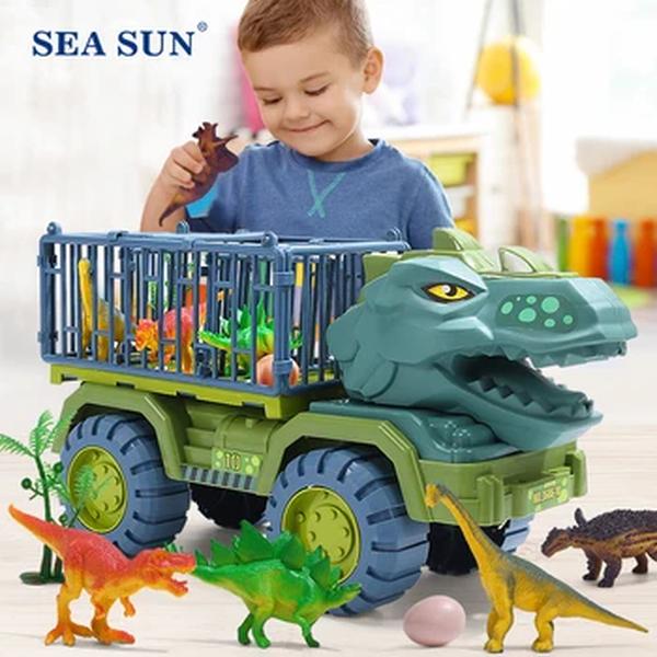 Boys Car Toys Dinosaur Truck Transportadora de Transporte Veículo Dino Modelo Animal Tyrannosaurus Rex Truck Game Children Birthday Gifts