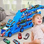 Grande caminhão deformação transportador carro brinquedos para crianças, modelo educacional, pista dobrável, veículo de corrida, presente de aniversário para meninos e meninas