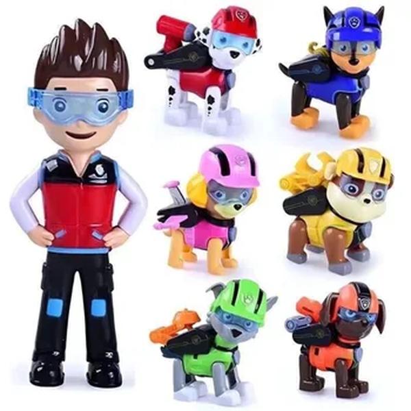 Figuras de ação patrulha pata para crianças, anime desenhos animados, ryder, perseguição, skye, marechal, entulho, rochoso, zuma, presente de aniversário