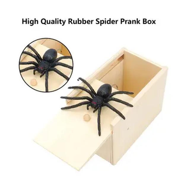 Engraçado Spider Wooden Scare Box, Caixa Escondida, Prank de qualidade, Jogo divertido, Truque, Brinquedos de escritório do amigo