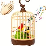 Aves de indução ativada por voz Birdcage Toy, falando, chilreando, papagaio esvoaçante, presentes para bebê criança, crianças, crianças