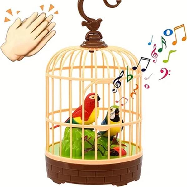 Aves de indução ativada por voz Birdcage Toy, falando, chilreando, papagaio esvoaçante, presentes para bebê criança, crianças, crianças