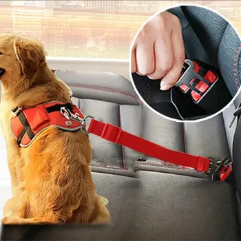 Ajustável Cinto de Segurança Do Carro para Pet, Arnês Trela, Viagem Clip, Colarinho Conector, Suprimentos, Buldogue Francês, Cão, Gato, Acessórios