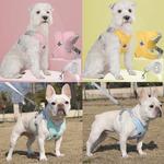 Dog Harness Leash Set Respirável Pet Chest Strap Reflexivo Francês Bulldog Colete Harness para Small Medium Dogs Puppy Collar Yorks