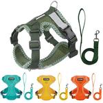 Não Puxe Small Dog Harness e Leash Set, filhote de cachorro respirável Peito Strap, Reflective Pet Harness Vest, Ajuste de 4 pontos, Chihuahua