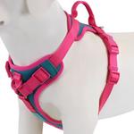 Respirável No Pull Harness para cães pequenos, Splicing Colors, Correia no peito ajustável, Arnês para cães ao ar livre, Médio, Grande