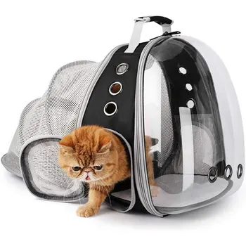 Transparente Expansível Pet Transportadora Mochila, Grande Pet Travel Bag, Cápsula Espacial Bolha, Alta Qualidade