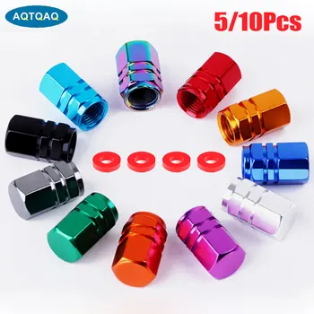 Alumínio Alloy Car Wheel Tire Valve Caps, pneu Rim Stem Covers, Airdust, impermeável, automóveis, motocicletas, caminhões, bicicleta, 5 pcs, 10pcs