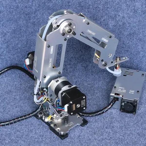 Full Metal Stepper Robot Arm, 4 Aixs braço mecânico, suporte de mesa deslizante Kit desmontado para modelo de robô industrial, Stepper Claw