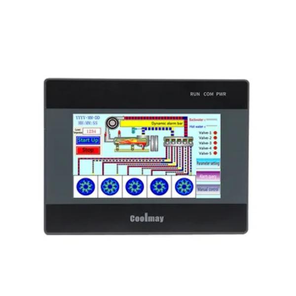 Coolmay-Controlador Lógico Programável, Saída Transistor, Industrial, Tudo em Um, PLC, Programável, 12di, 12do, RS485, RS232, 4,3 polegadas