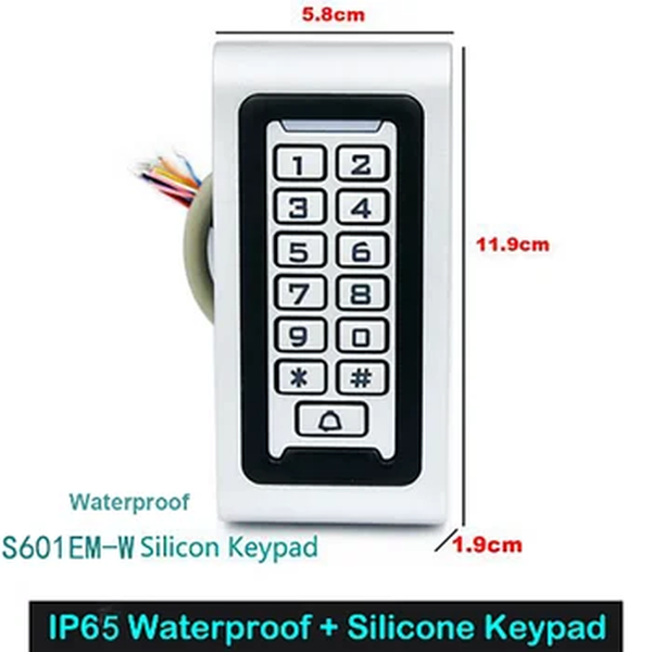 IP68 impermeável Backlight RFID Card, Standalone Access Control Reader, senha do teclado, 2000 usuários, Sistema de bloqueio ao ar livre, 125kHz