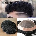 Peruca de cabelo remy com base NPU para homens, toupee mono fino, prótese capilar durável, sistema de substituição de cabelo humano, onda 20mm