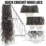 Pré Looped onda do corpo Crochet Boho Locs com cachos, Trança sem nós, Deusa Locs com cabelo humano, Encaracolado Termina