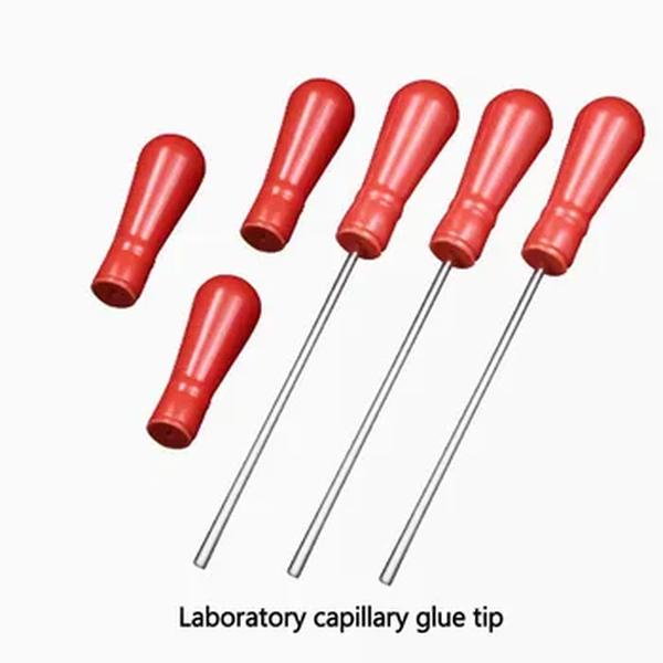 Laboratório Vidro Capilar Ponta De Borracha, Vermelho 20ul Micro Sangue Coleta Tubo, Combinando Silicone Cap, Pipeta Quantitativa com Furo