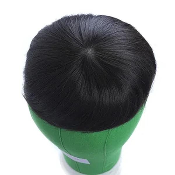 Peruca Capilar Máquina de Protese para Homens, Cabelo Natural, 100% Cabelo Humano, Sistema de Substituição, Toupee Preto, Masculino