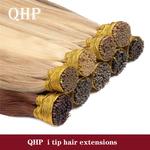 Em linha reta eu ponta extensões de cabelo natural real fusão humano extensões de cabelo 50 pçs/set cápsula queratina marrom loira cor 12-26 polegada