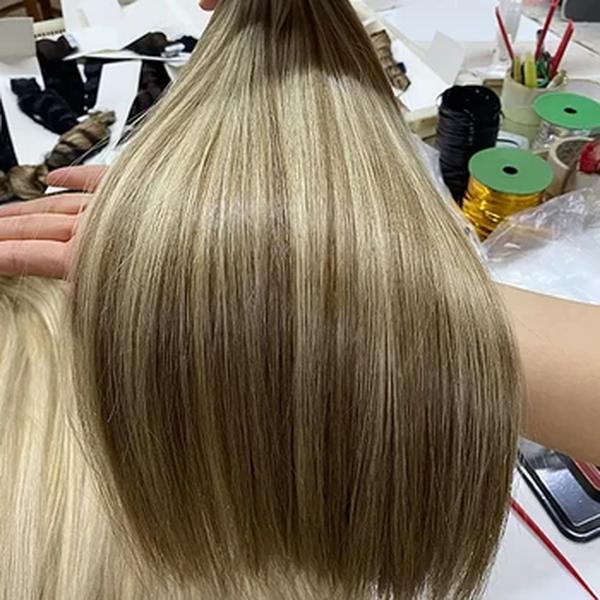 Extensões retas do cabelo ajustadas, fusão humana real natural, cabelo liso da ponta, cápsula da queratina, cor loura marrom, 30"