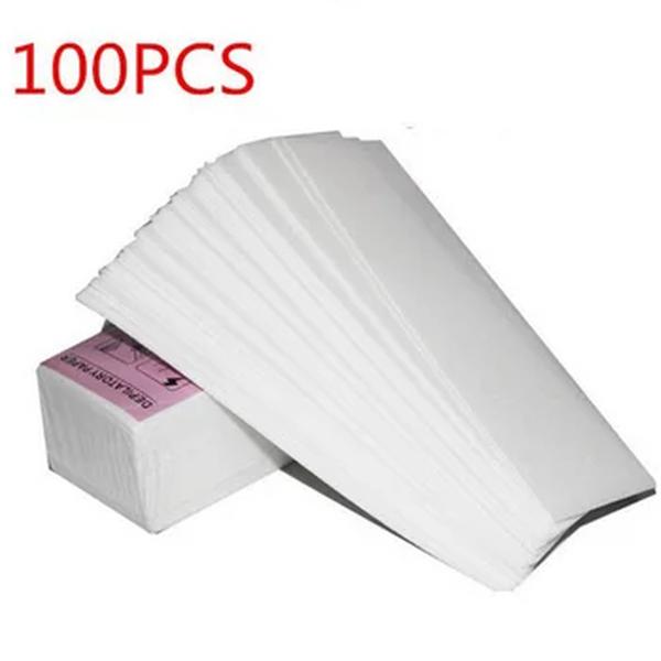 Rolo De Papel De Tira De Cera Não-Tecido, Depilação Depilator, Pano Corporal, Cabelo Remover, Alta Qualidade, 100Pcs