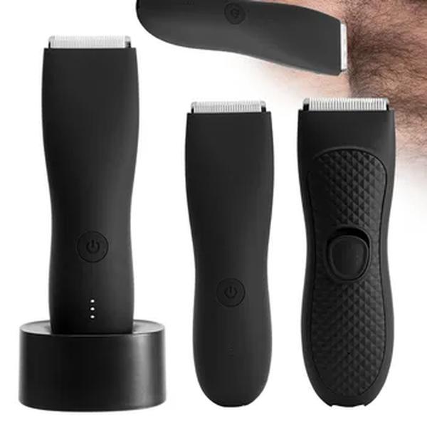 Aparador elétrico do cabelo da virilha para homens, remoção pubiana do cabelo, áreas íntimas Body Grooming Clipper, depilador, barbeador recarregável, lâmina