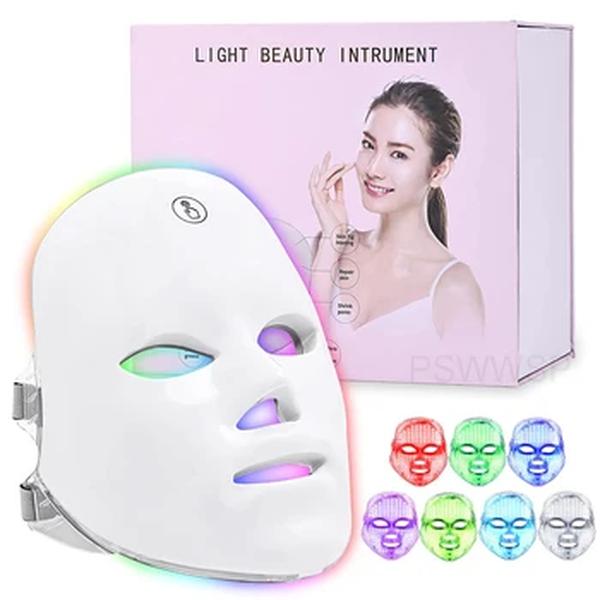 LED Photon Therapy Máscara Facial, Rosto Cuidados Com A Pele, Ferramentas De Rejuvenescimento Da Pele, Anti Acne, Remoção De Rugas, Máscara De Beleza, 7 Cores