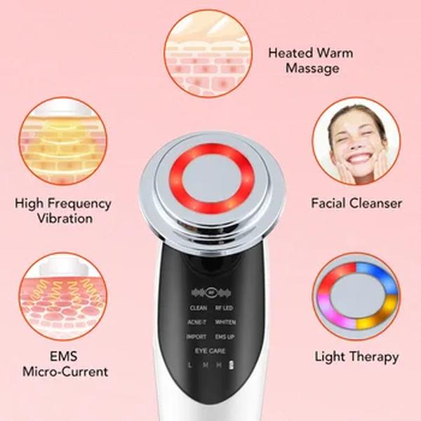 LED Microcurrent Face Lifting Device, 7 em 1, rejuvenescimento da pele, massageador facial Neck Firming, Face Beauty Care Apparatus, EMS