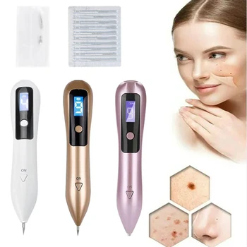 USB Recarregável Ajustável Mole Pen, Remoção Facial De Sardas, Dispositivo De Beleza, Ferramentas De Skincare, Presentes De Férias, 9 Níveis, Display LCD