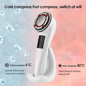 EMS Facial Lifting Beauty Device LED rejuvenescimento da pele, aperto facial, compressa fria quente, massageador de cuidados faciais, anti-envelhecimento