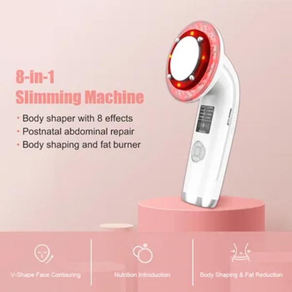 Ultra-som cavitação máquina, corpo emagrecimento, vibratório massageador, anti-celulite, queimador de gordura, Facial RF infravermelho EMS LED luz, 8 em 1