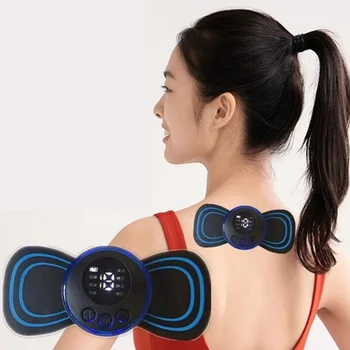 EMS Inteligente Mini Carregamento Portátil Pescoço Massageador Elétrico, Remendo De Massagem Cervical, Instrumento De Terapia De Pulso Do Ombro e Pescoço