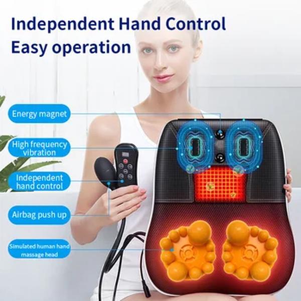 Jinkairui-Shiatsu Massageador Corporal Elétrico com Dispositivo de Massagem Vibratória e Aquecimento, Travesseiro Traseiro Do Carro, Tração Cervical, Cabeça, Pescoço