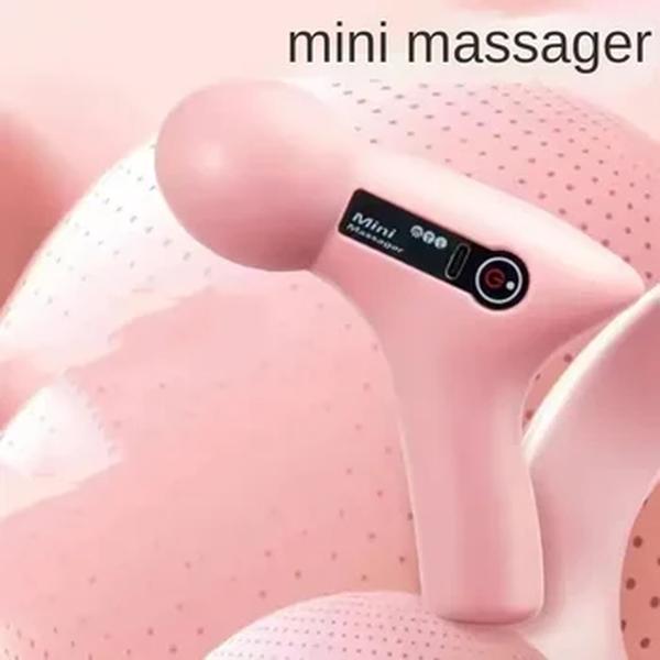 Mini pistola de massagem com tela LCD, massageador muscular elétrico portátil, pistola de fáscia para pescoço, pé, corpo, 6 cabeças