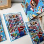 Super Mario Bros Gel Ink Pen Set, Preto, Anime, Escola, Material de Escritório, Papelaria dos desenhos animados, Escrita, Presentes Kid, 0.5mm, 12Pcs