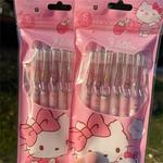 Sanrio Olá Kitty Gel Canetas, Black Writing Pen, Student Test Tool, Material de Escritório, Presentes Meninas, Bonito, 0.5mm, 4 Pcs, 6Pcs