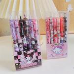 Sanrio Kuromi Kitty Gel Canetas Set, Escritório Escola Escrita Suprimentos, Papelaria Estudante para Crianças, Presentes Meninas, 0.5mm, 6Pcs por Conjunto