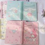 Kawaii Sanrio Anime Notebook, Olá Kitty Kuromi Cinnamoroll, Caderno de escritório, Manual, A6 Cartoon PP Bobina, Presentes Estudante