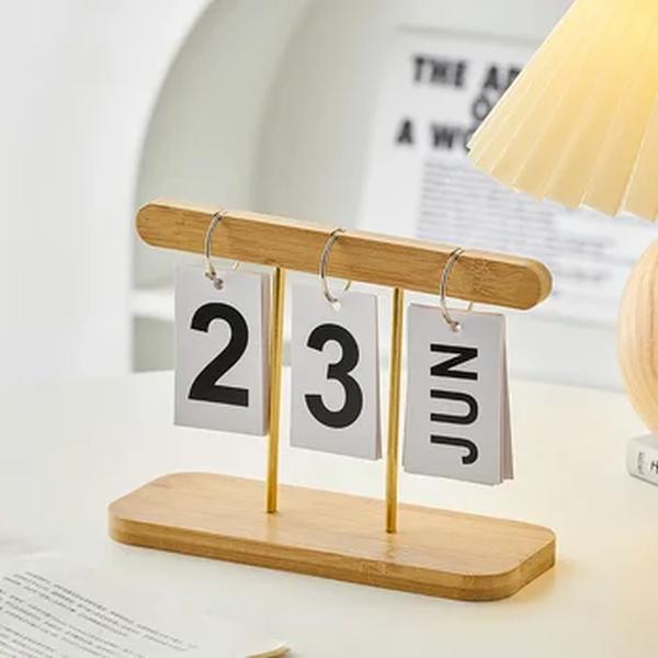 Estilo Minimalista Calendário De Madeira, Sala De Estar e Decoração De Escritório, Modern Desk Acessórios, Simples Home Decor, Artesanato Presente