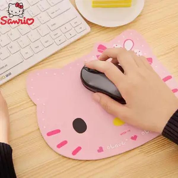 Almofada antiderrapante Sanrio, almofadas de mouse Kawaii macias para computador, Hello Kitty Desk Pad, tapetes de café rosa preto, presentes de aniversário para menina, Y2k