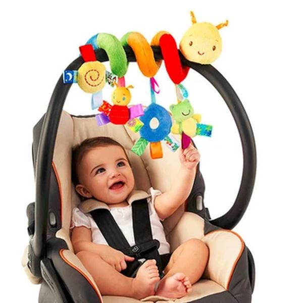 Envolva-se na cama Pendurado brinquedo conforto para bebês, boneca colorida, assento de segurança, carrinho conforto, 0-6 meses bebê