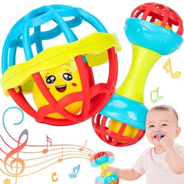 Brinquedos Educativos Sensoriais para Meninos e Meninas, Grab Spin Chattles, Presente Recém-nascido, Infantil, 0-12 Meses, Shaker, Grab