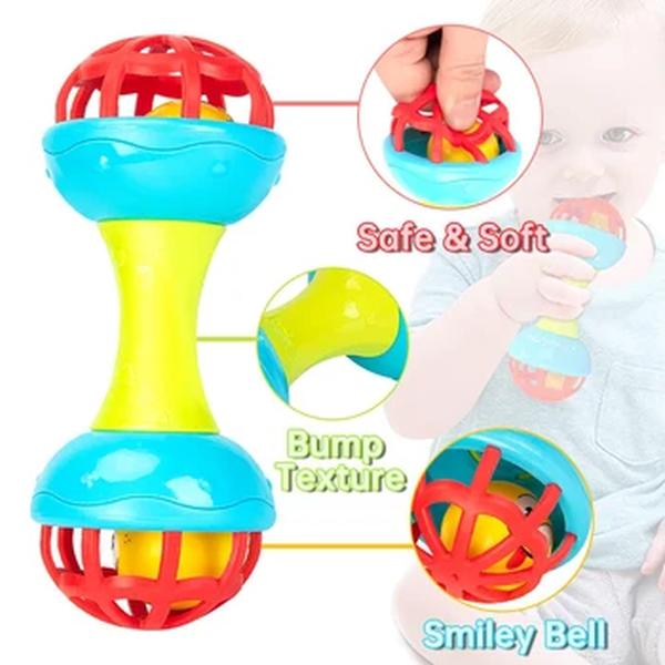 Brinquedos Educativos Sensoriais para Meninos e Meninas, Grab Spin Chattles, Presente Recém-nascido, Infantil, 0-12 Meses, Shaker, Grab