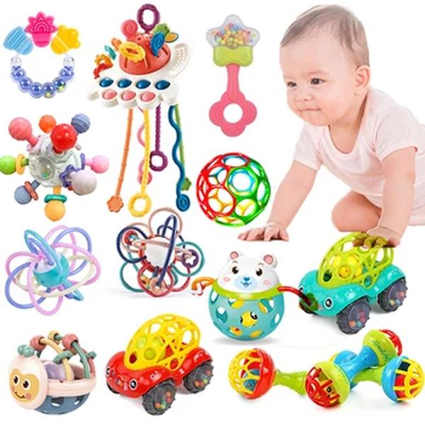 Baby Chocalhos Brinquedos Newborn Sensory Teether Baby Development Games Brinquedos Infantis Educacionais Para Bebês Brinquedos Do Bebê 0 6 12 Meses