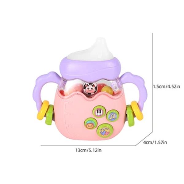 Baby Bottle chocalho Puzzle, Educação Infantil Brinquedo, Teaser Chupeta, Presente de Natal, Recém-nascido Grip Training, Música História