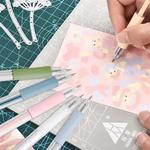 Kawaii arte utilidade faca, caneta de corte de papel, esculpindo ferramentas, artesanato diy suprimentos, 6pcs