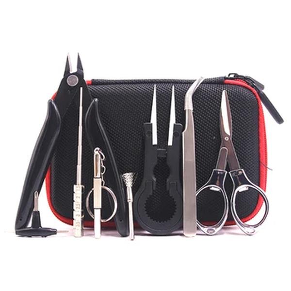 9 em 1 Mini Vape DIY Tool Bag Cigarro Tool Kit Bobina gabarito Pinças Alicates ire Aquecedores Kit Bobina Jig Winding Cigarro Acessórios