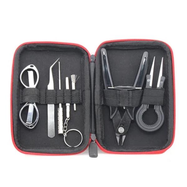 9 em 1 Mini Vape DIY Tool Bag Cigarro Tool Kit Bobina gabarito Pinças Alicates ire Aquecedores Kit Bobina Jig Winding Cigarro Acessórios