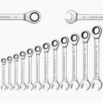 Ratcheting Combination Wrench Set, Open End Spanner, Fit para Garagem, Home DIY Reparação, Manutenção, Caixa de 12 Pontos