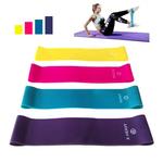 Faixas elásticas de resistência 60cm, 4 níveis diferentes, para ioga, treinamento, esporte, fitness, pilates, crossfit, equipamentos de treino