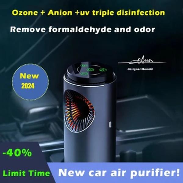 Portátil Smart Car Air Purifier Cleaner, Fragrance Ozone Generator Onizer Gerador de íon negativo Freshener Sanitizing Machine